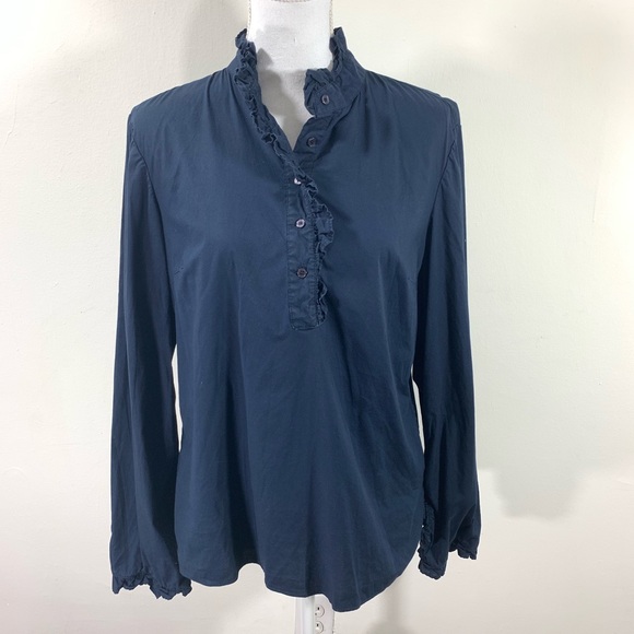 navy ruffle shirt